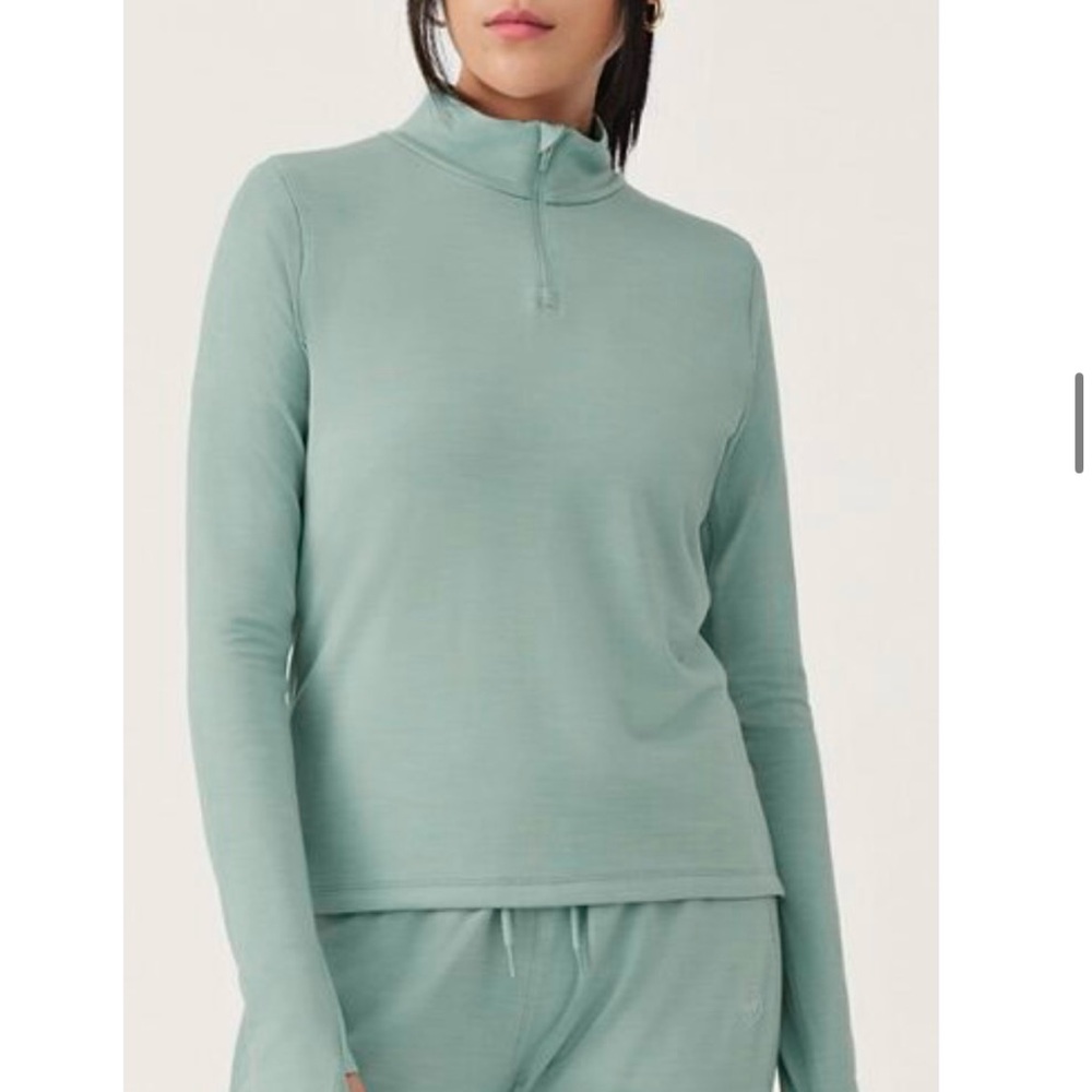 NEW WITH TAGS allbirds Green Hush Natural Run‎ Mid Layer Quarter Zip Top Large